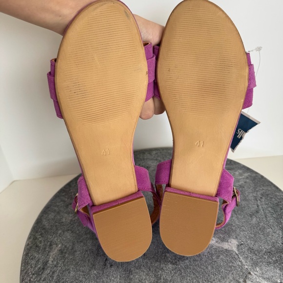 Les Italiennes Shoes Leather Purple Pink Gold Flats 41 - Picture 8 of 14